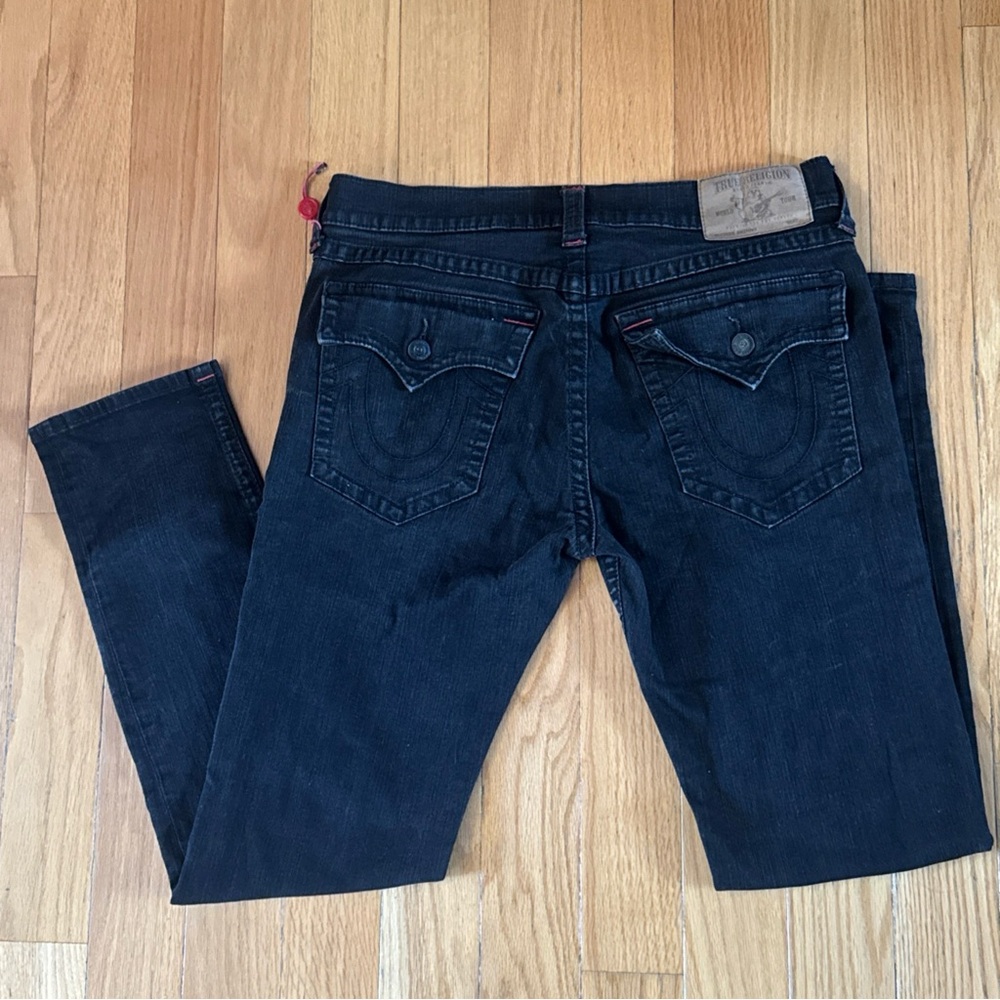 True Religion Rocco Big T Flap Relaxed Slim/Skinny  Black Jean (Size 36) NWOT
